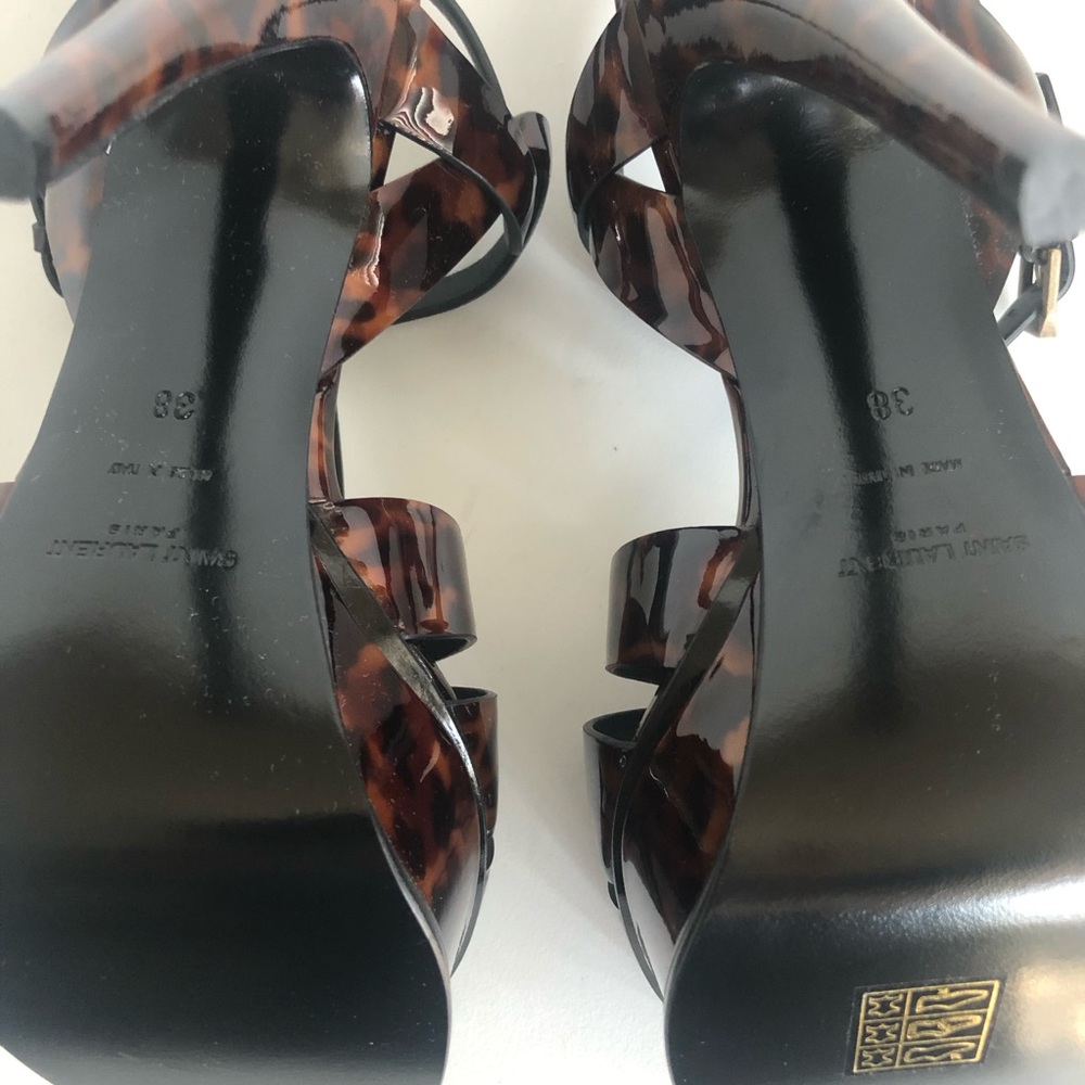 NIB $954 Saint Laurent Tribute Tortoise-Patent Platform in size 39! - Picture 11 of 16